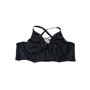 Torrid Black Lace Up Corset Bralette 3X Plus Size Underwire Unpadded